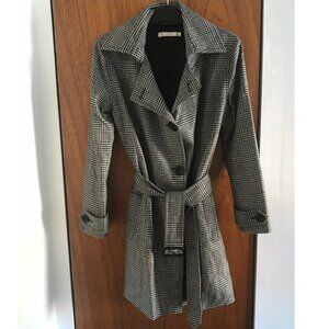 Bei Wool Cashmere Plaid Belted Trench Coat Size S
